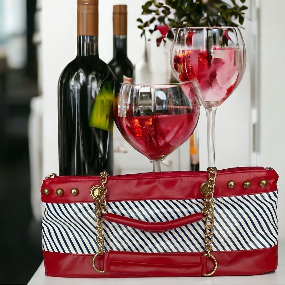 WINE CARRIER BAG IN‎ RED N WHITE